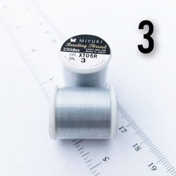 Miyuki Boncuk İpi - 50 metre - No:03 gümüş  gri (Yüksek Dayanıklı İnce Takı İpi)