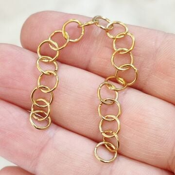 ÇLH-20 A Kalite Kaplama Altın Renk 316L Cerrahi Çelik Büyük Şerit Halka 7*0,8 mm