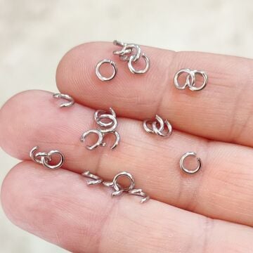 ÇLH-17 A Kalite Gümüş Renk 316L Çelik Kalın Halka 5*1 mm