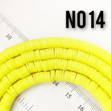 No : 14 Neon Sarı Fimo Hamur Boncuk