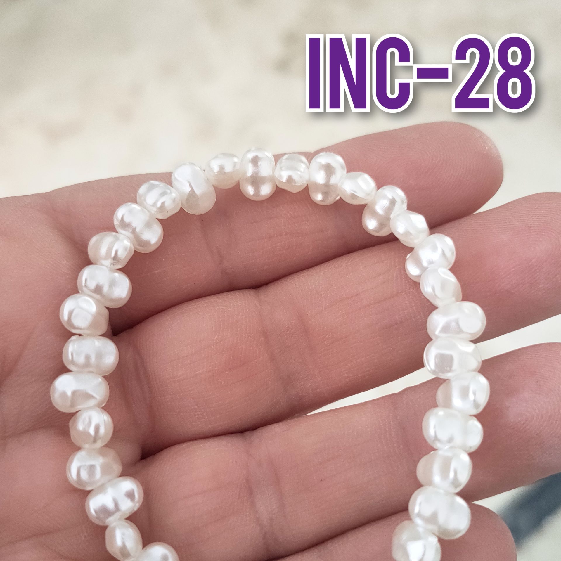 İNC-28 Krem Renk Barok İnci 4.3*7.3 mm