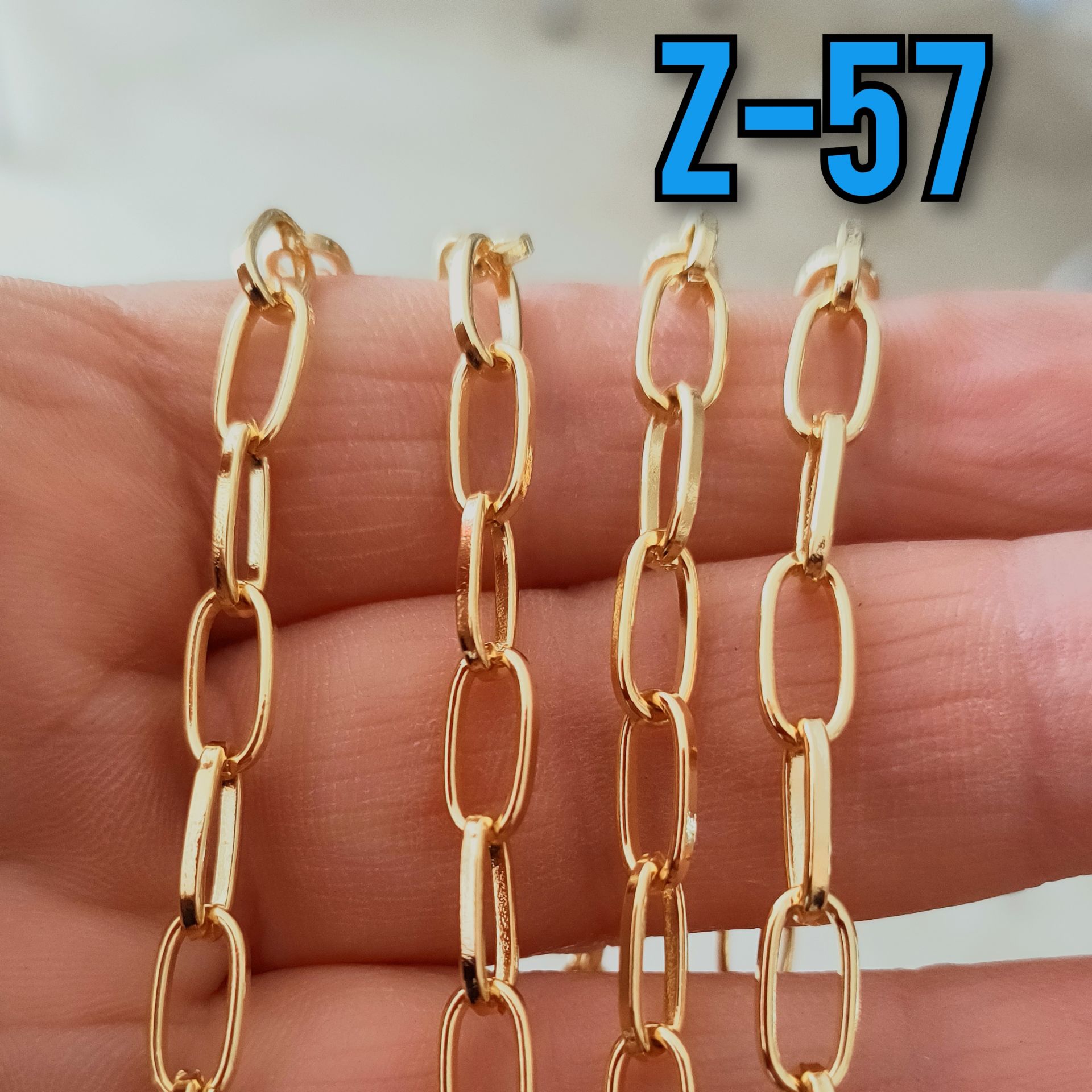 No : 057 24 Ayar Altın Kaplama Oval Zincir