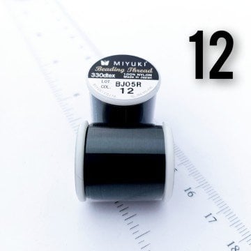 Miyuki Boncuk İpi - 50 metre - No:12 Siyah (Yüksek Dayanıklı İnce Takı İpi)