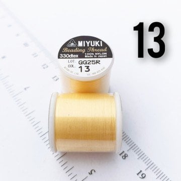 Miyuki Boncuk İpi - 50 metre - No:13 Sarı (Yüksek Dayanıklı İnce Takı İpi)