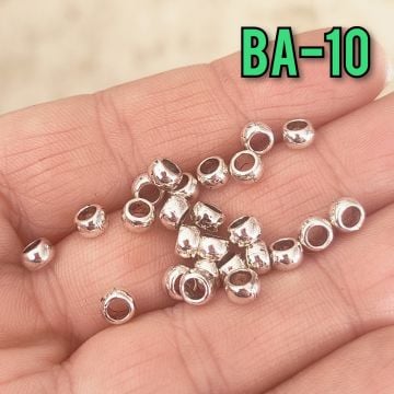 BA 10 Gümüş Renk Basık Yuvarlak Boncuk Arası 5*3 mm