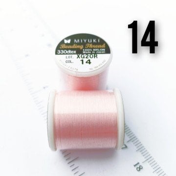 Miyuki Boncuk İpi - 50 metre - No:14 Açık Pembe (Yüksek Dayanıklı İnce Takı İpi)