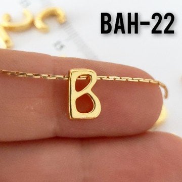 BAH-22 LAK Altın Kaplama B Harfi Boncuk