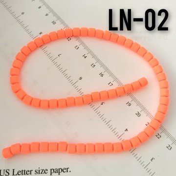 LN-02 Neon Turuncu Lino Boncuk 6 mm