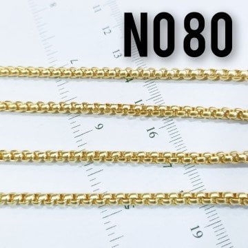 No : 080 24 Ayar Mat Altın Kaplama Box Zincir