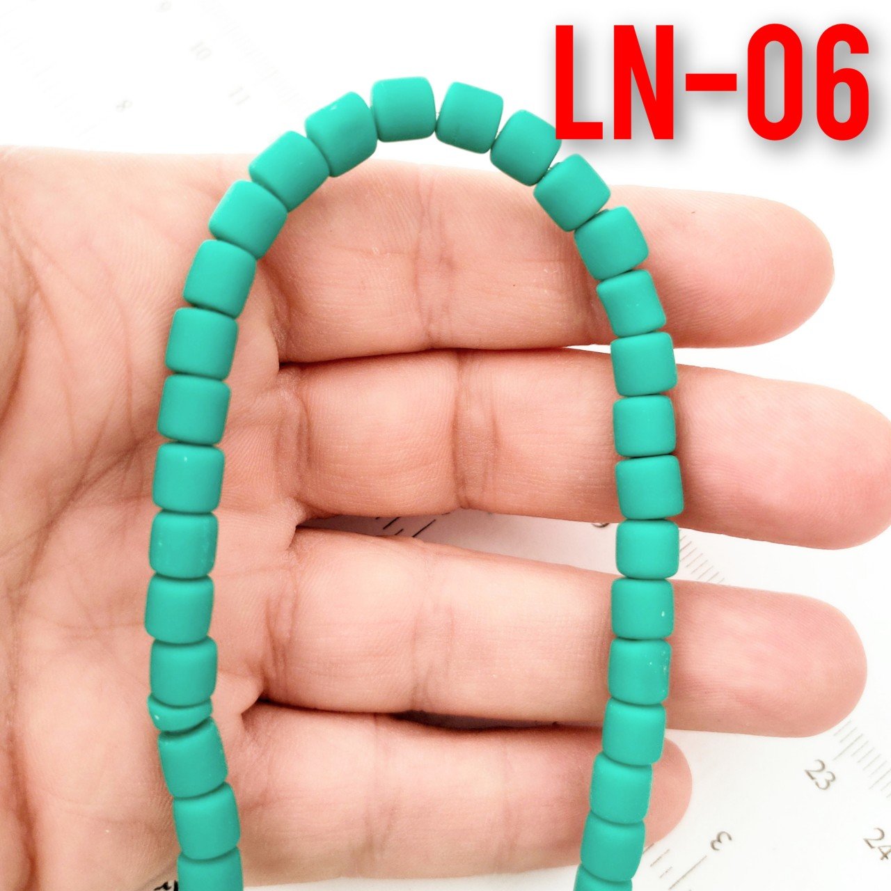 LN-06 Turkuaz Yeşil Lino Boncuk 6 mm