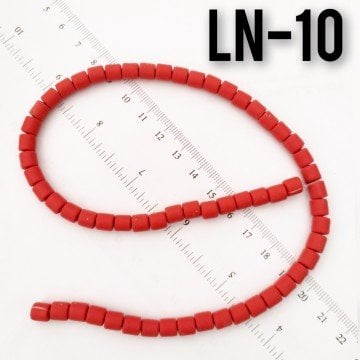LN-10 Kırmızı Lino Boncuk 6 mm