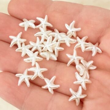İNC-37 Krem Renk Deniz Yıldızı Plastik İnci 10 mm