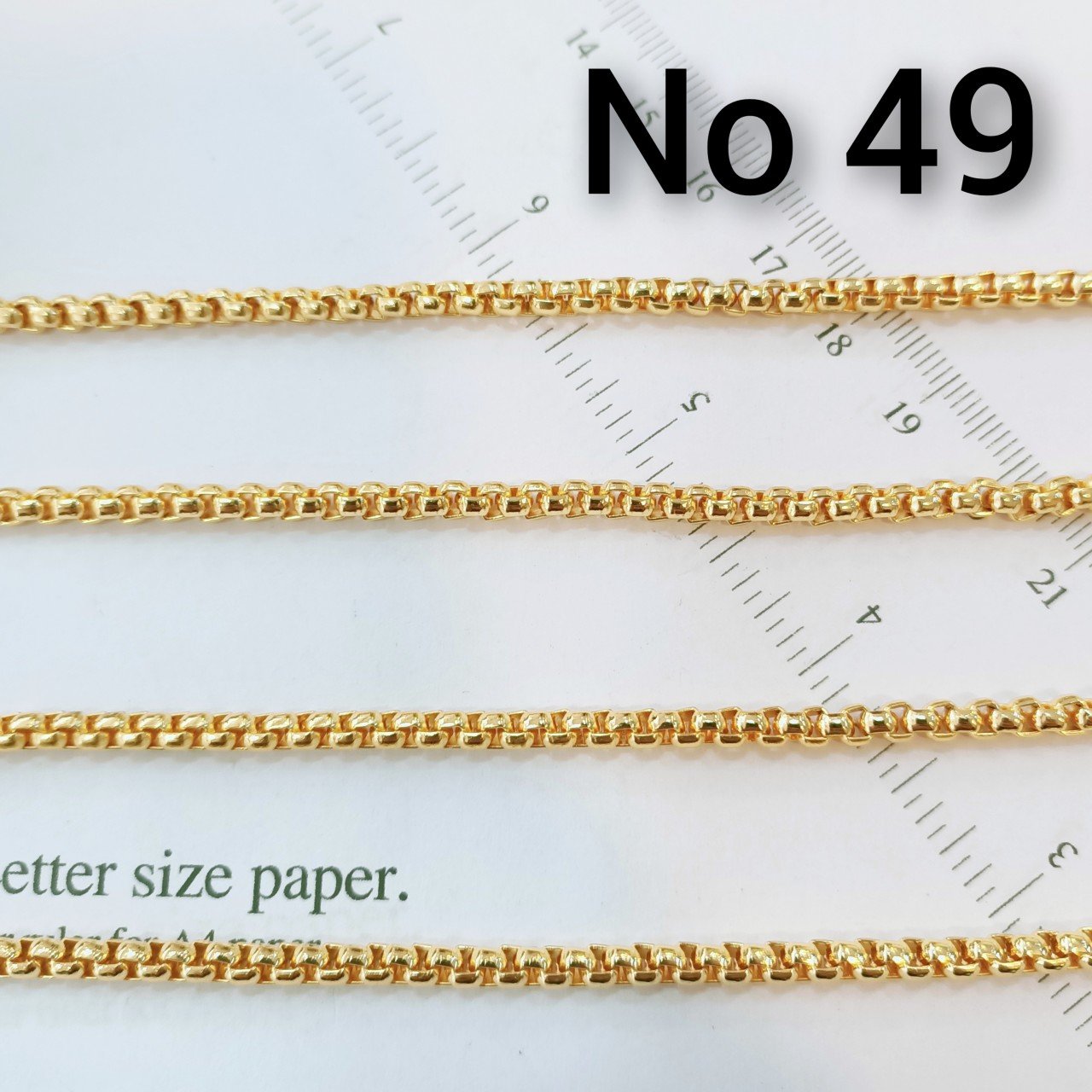 No : 049 Altın Kaplama Box Zincir