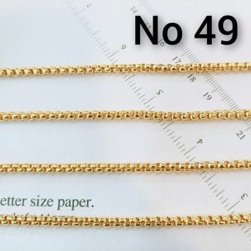 No : 049 Altın Kaplama Box Zincir
