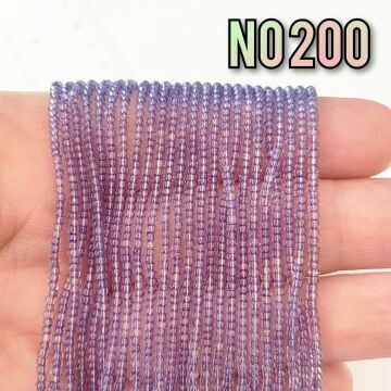No: 200 Şeffaf Mor Preciosa Dizi Kum Boncuk 11/0