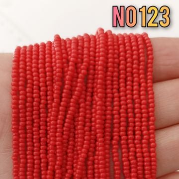 No: 123 Açık Bayrak Kırmızı Dizi Kum Boncuk 11/0