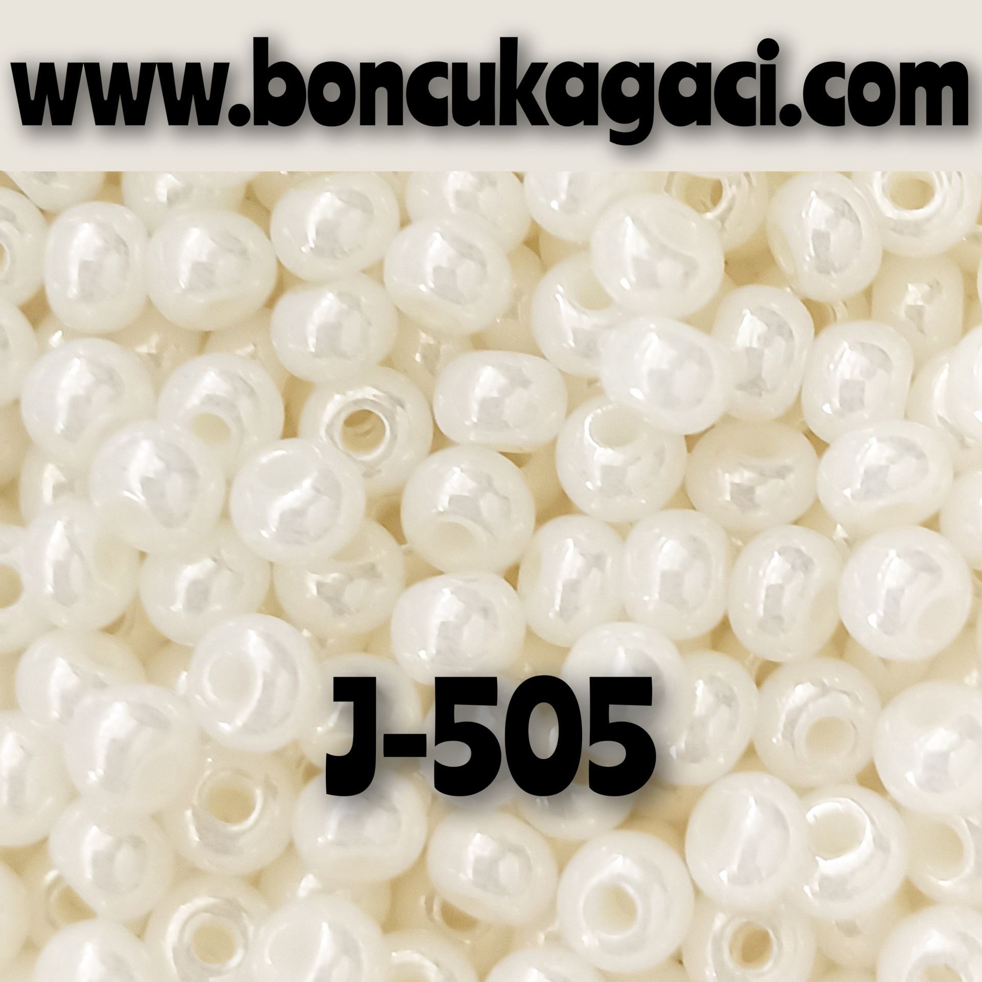 J-505 Parlak Açık Krem Preciosa Jabloneks Kum Boncuk 6/0 (4mm)