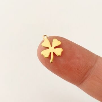 ÇLS-68 A Kalite Kaplama Altın Renk 316L Cerrahi Çelik Yonca Pul Sallantı