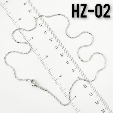 HZ-02 İnce Çubuk ve Toplu Kolye Zinciri Gerçek Rodyum Kaplama