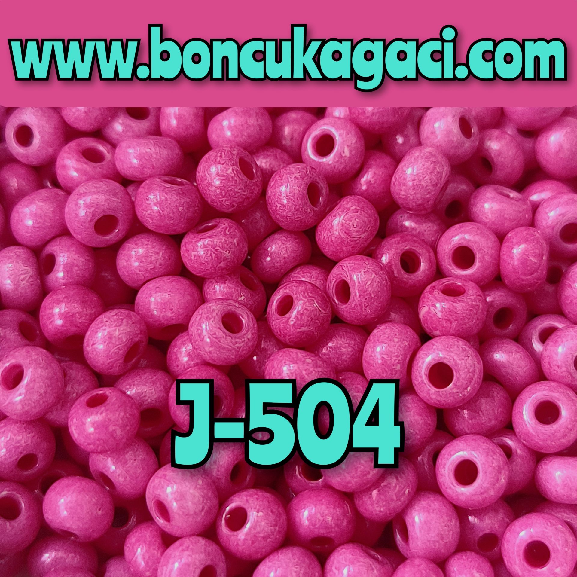 J-504 Fuşya Boyalı Preciosa Jabloneks Kum Boncuk 6/0 (4mm)