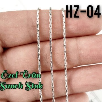 HZ-04 İnce Kobra Model Kolye Zinciri Gerçek Rodyum Kaplama