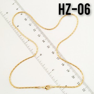 HZ-06 İnce Kobra Model Kolye Zinciri Gerçek Altın Kaplama