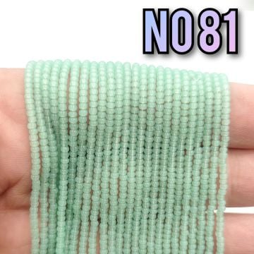 No: 081 Yarı Şeffaf Su Yeşili Preciosa Dizi Kum Boncuk 11/0