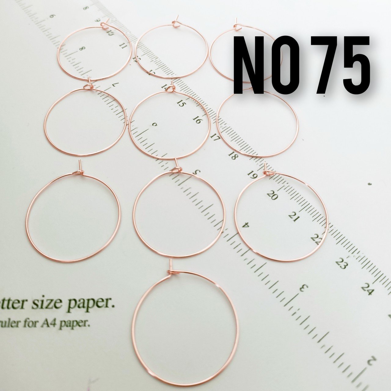 No : 75 Rose Kaplama Küpe Halkası 30 mm