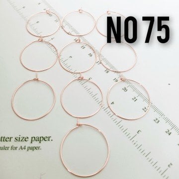 No : 75 Rose Kaplama Küpe Halkası 30 mm