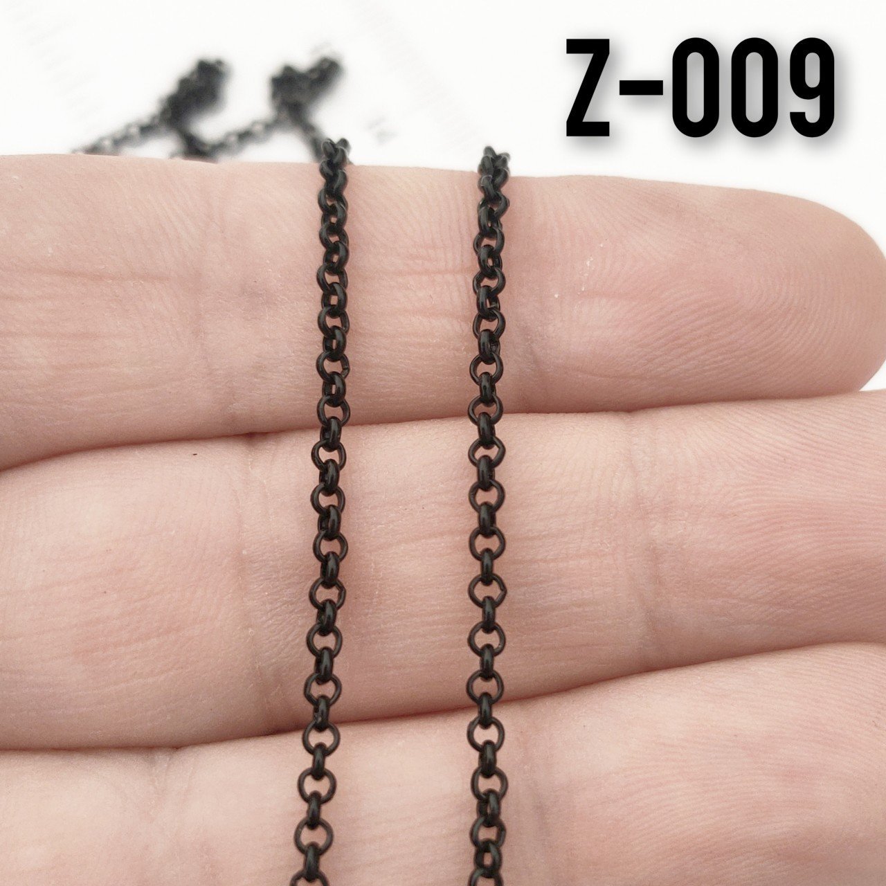 No : 009 Siyah Renk Doc Miyuki Zinciri 2 mm