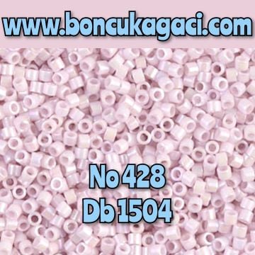 NO:428 Miyuki Delica , Miyuki Boncuk 11/0 DB1504 Opak Açık Gül Kurusu Pembe