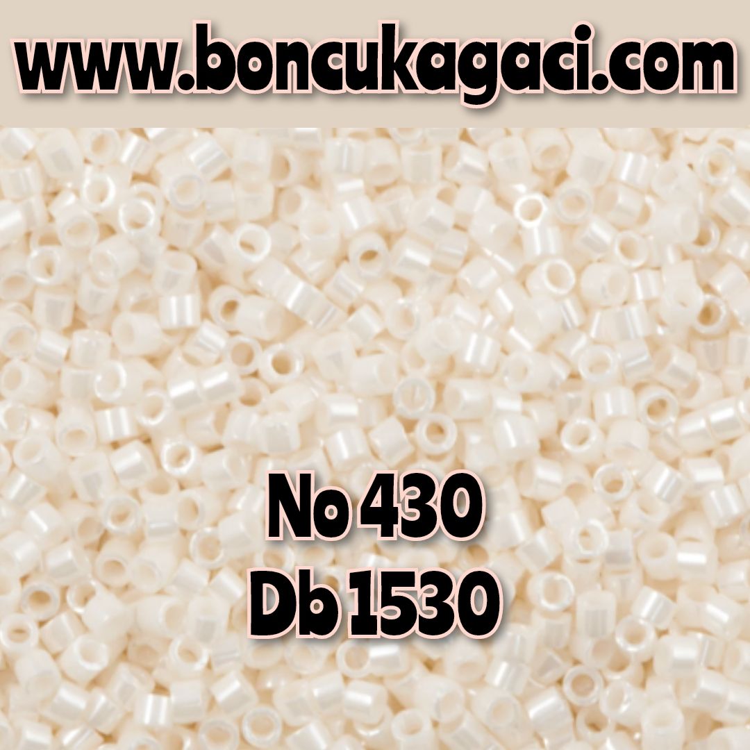 NO:430 Miyuki Delica , Miyuki Boncuk 11/0 DB1530 Opak Pudra Beyaz
