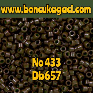 NO:433 Miyuki Delica , Miyuki Boncuk 11/0 DB657 Boyalı Koyu Zeytin Yeşil