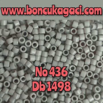 NO:436 Miyuki Delica Boncuk 11/0 DB1498 Opak Açık Duman Gri