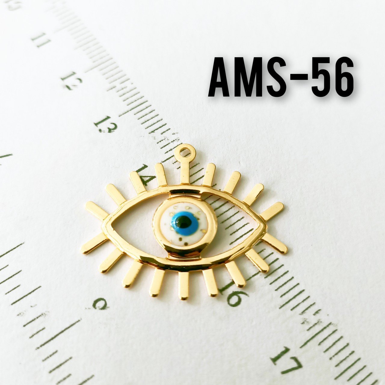 AMS-056 Altın Kaplama Simli Mineli Göz