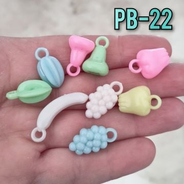 Pb-22 Soft Renk Desenli Karışık Meyve Figür Plastik Sallantı