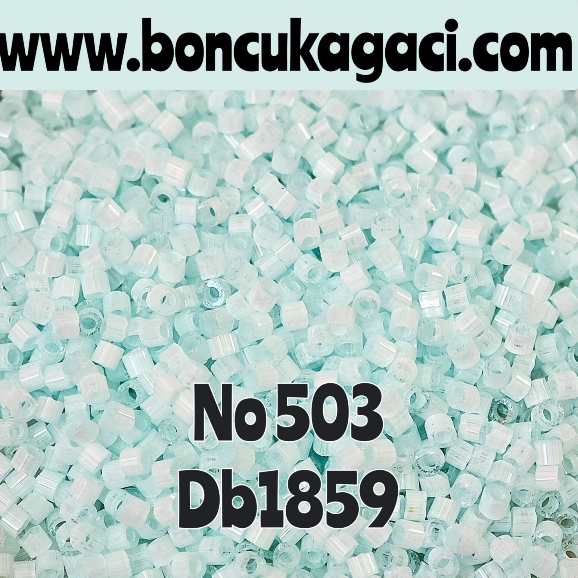 NO:503 Miyuki Delica Boncuk 11/0 DB1859 İpek Saten Boyalı Buz Mavi