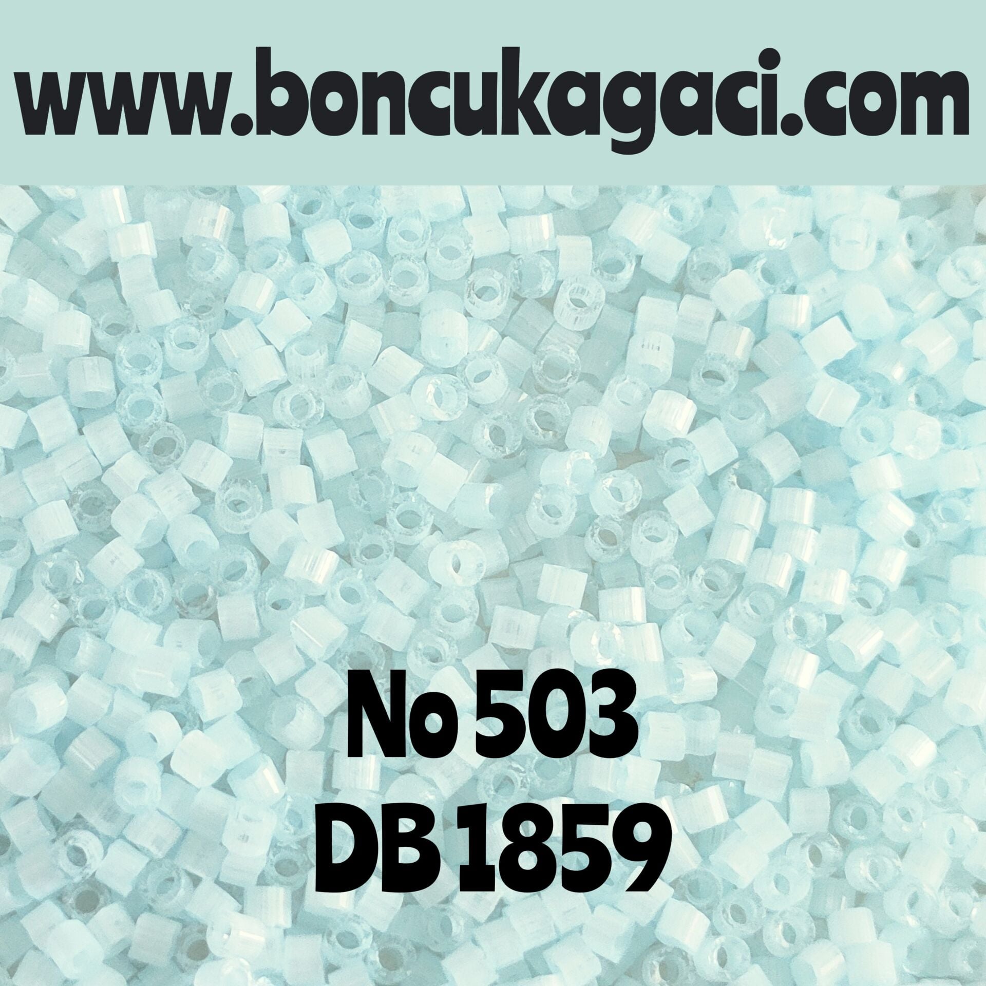 NO:503 Miyuki Delica Boncuk 11/0 DB1859 İpek Saten Boyalı Buz Mavi