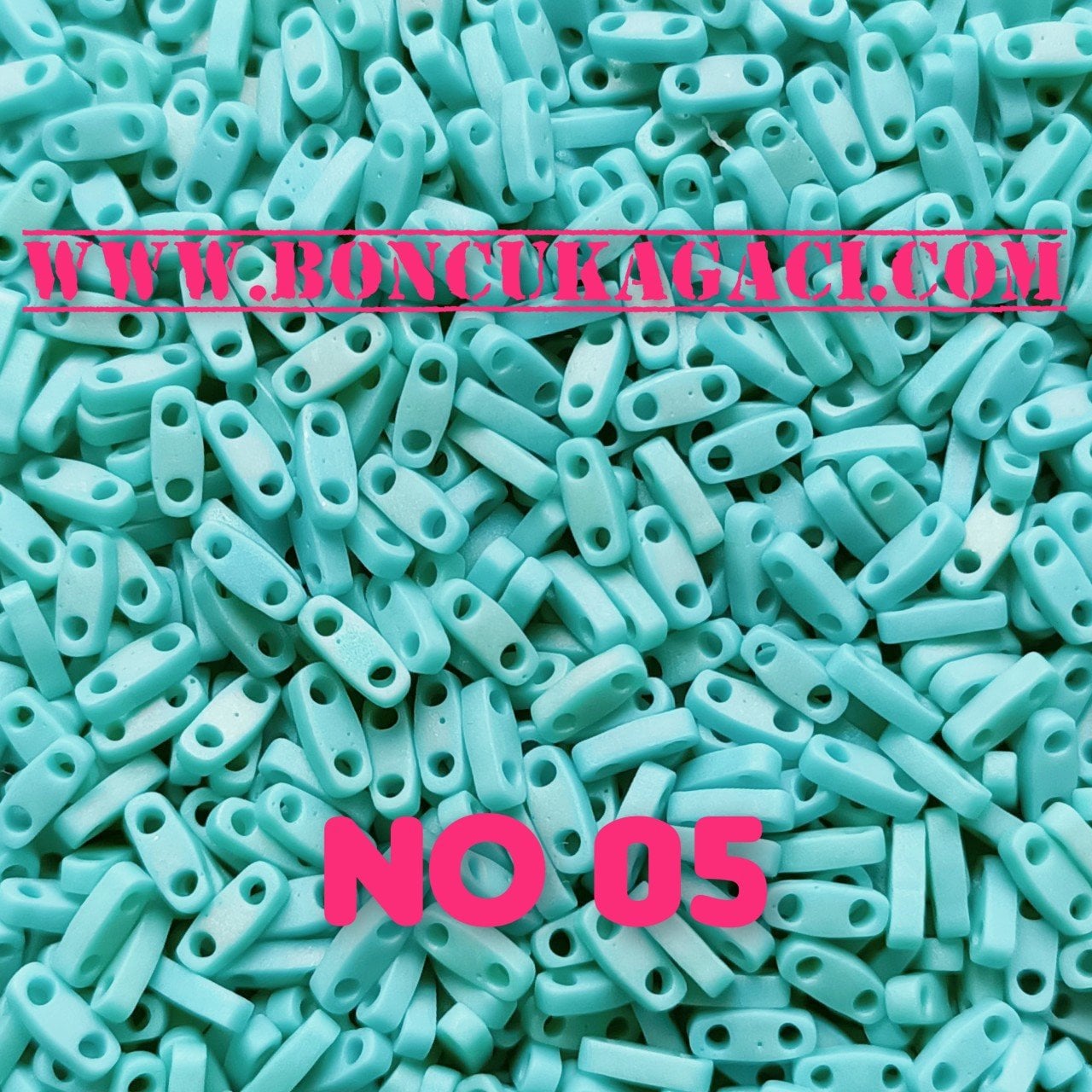 No: 05 Miyuki Quarter Tila , Çeyrek Tila Boncuk QTL412FR Mat Turkuaz 5 gr