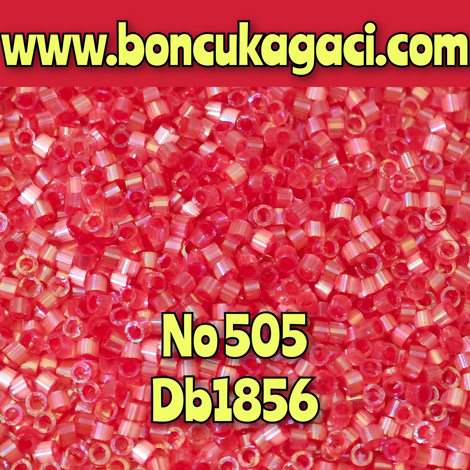 NO:505 Miyuki Delica Boncuk 11/0 DB1865 İpek Saten Boyalı Yanar Döner Berry Kırmızı