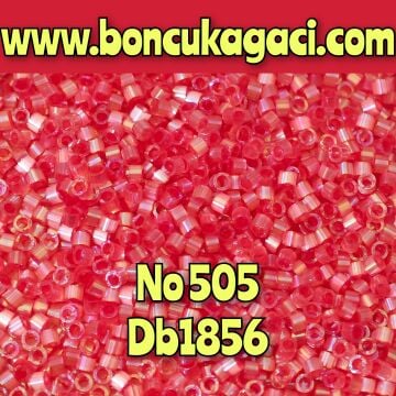 NO:505 Miyuki Delica Boncuk 11/0 DB1865 İpek Saten Boyalı Yanar Döner Berry Kırmızı