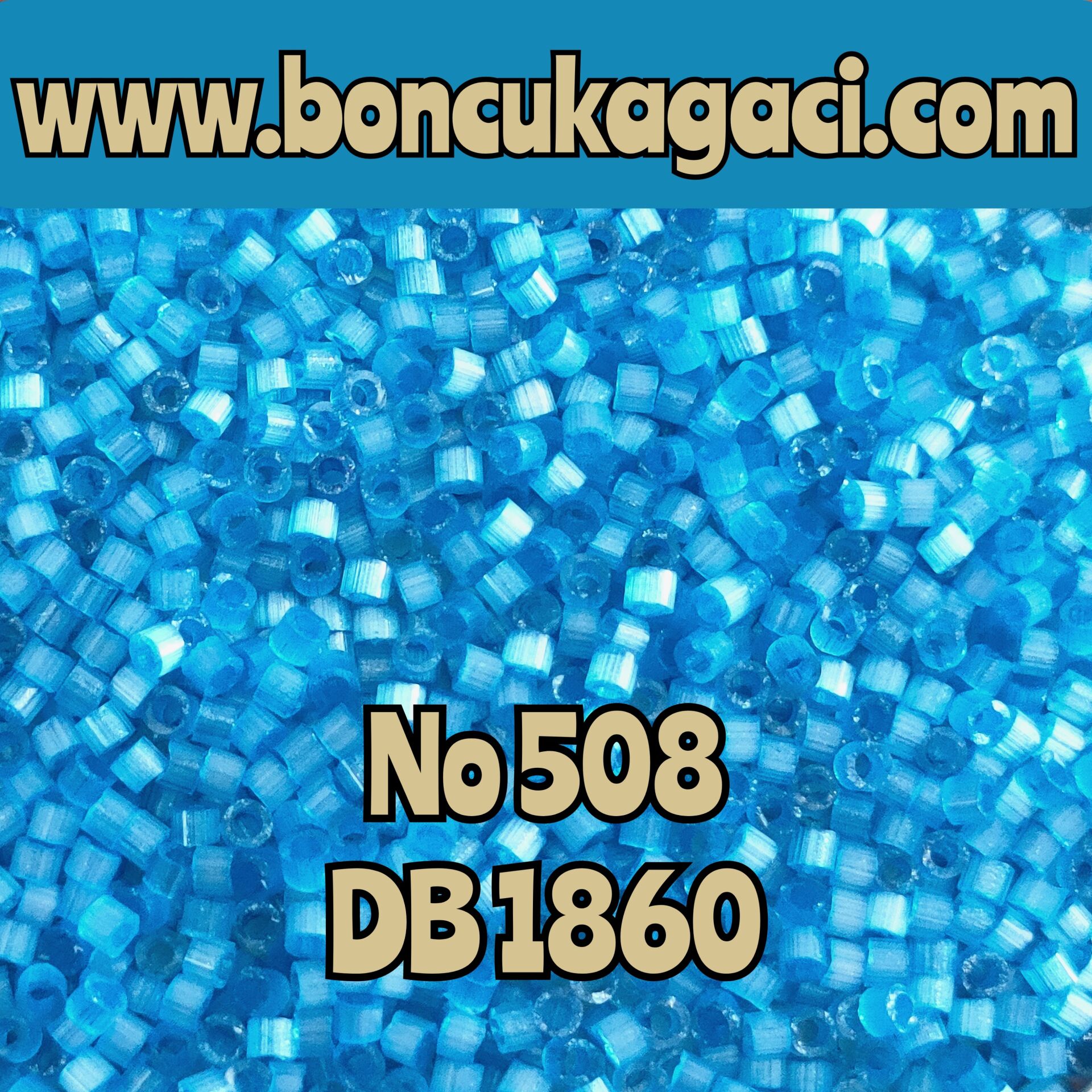 NO:508 Miyuki Delica Boncuk 11/0 DB1860 İpek Saten Boyalı Okyanus Mavi