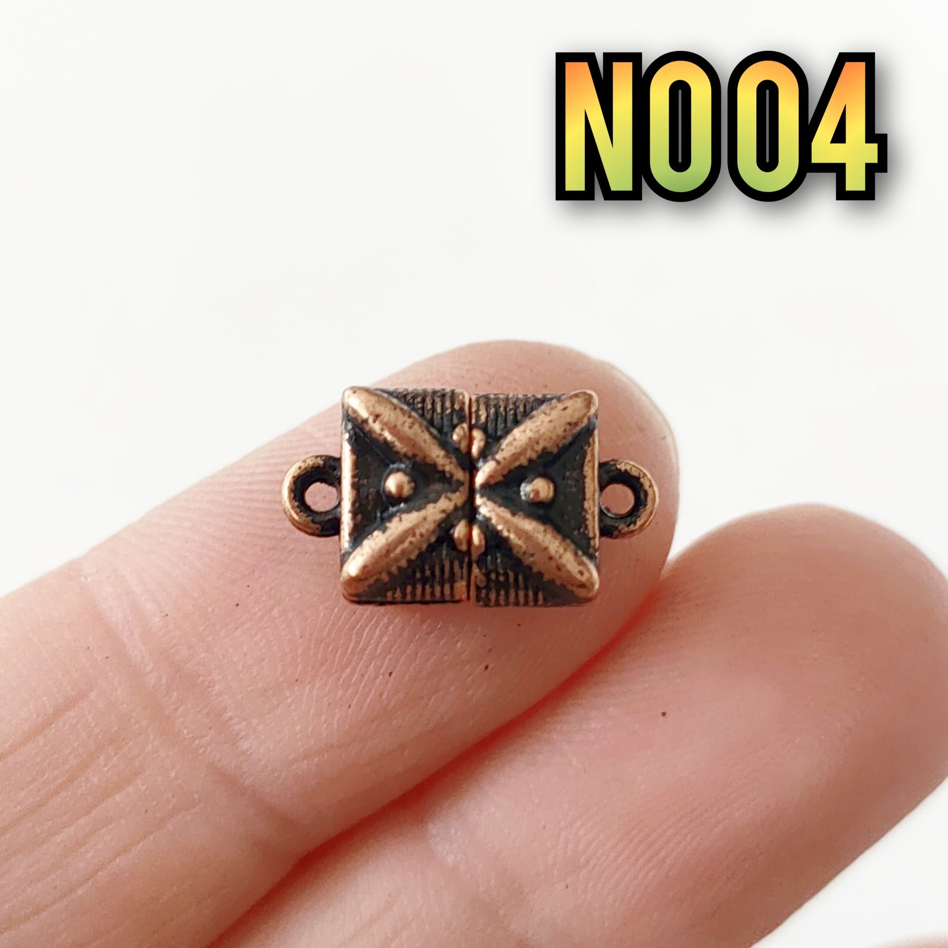 No: 04 - Tek Halkalı Bakır Renk Dikdörtgen Mıknatıs