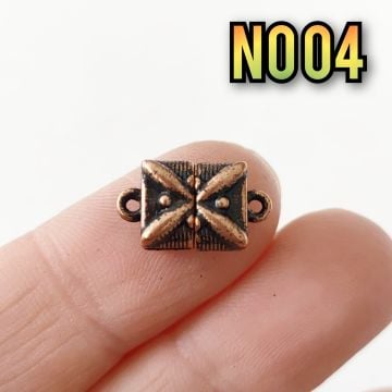 No: 04 - Tek Halkalı Bakır Renk Dikdörtgen Mıknatıs