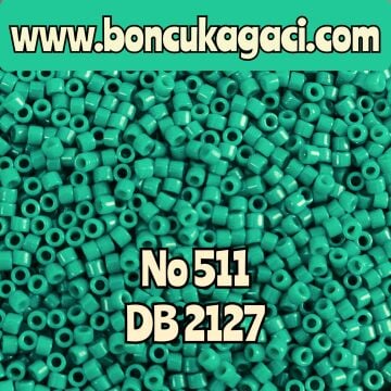 NO:511 Miyuki Delica , Miyuki Boncuk 11/0 DB2127 Dayanıklı Boya Koyu Ladin Yeşil