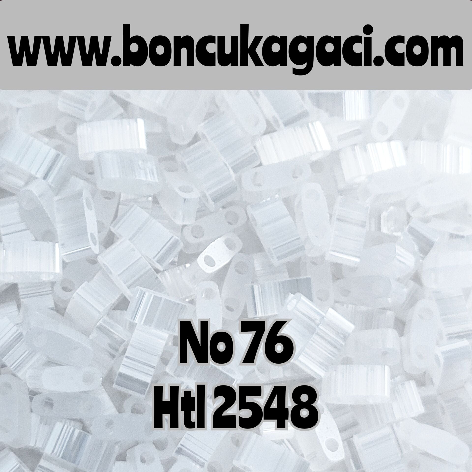 No:76 Miyuki Half-Tila , Half Tila Boncuk HTL 2548 Parlak Saten İpek Beyaz 5 gr