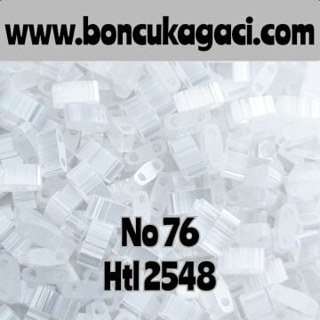 No:76 Miyuki Half-Tila , Half Tila Boncuk HTL 2548 Parlak Saten İpek Beyaz 5 gr
