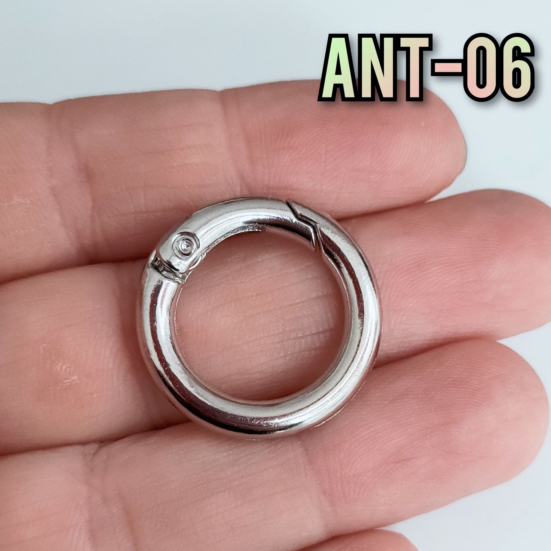 Ant-06 Gümüş Renk Kalın Pirinç Anahtarlık Klipsi 25 mm