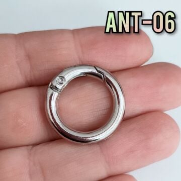 Ant-06 Gümüş Renk Kalın Pirinç Anahtarlık Klipsi 25 mm