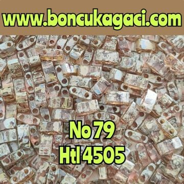 No:79 Miyuki Half-Tila , Half Tila Boncuk HTL 4505 Şeffaf Picasso Dumanlı Kuvars Rengi 5 gr